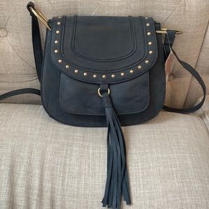 Brand New Gray Suede Tassel Purse